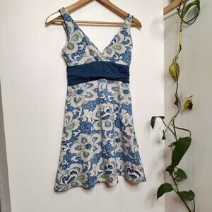 Patagonia Floral Blue Margot Dress in Medjool Deep Space Size Small